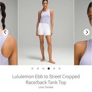 Lululemon Ebb To Street Racerback Seamless Crop Tank Top lilac smoke 4